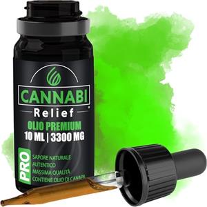 Cannabi Relief ????А????????А???????? ???????????????????????? Olio di Canapa 3300 mg | Ansia, Dolore, Stress, Sonno, Artrite | Massima Potenza | Omega 3-6-9 | dai Paesi Bassi, 10 ml