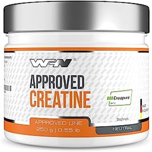 WORLD'S FOOD NUTRITION WFN Approved Creatine - Creapure - Neutro - 250 g - Creatina monoidrato - Polvere - Vegano - 83 porzioni - Prodotto in Germania - Testato in laboratorio esterno