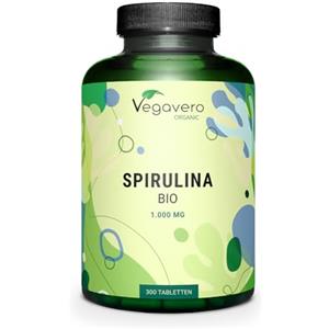 Vegavero Spirulina Bio | 4.000 al giorno - 1.000 mg per compressa | 3,9% di Ficocianina | 100% Pura e Biologica | Alga Spirulina Platensis | Certificata in Laboratorio Tedesco | Vegavero®