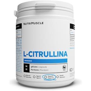 Nutrimuscle L-citrullina pura al 100% | Qualità brevettata BioKyowa - Per Anabolismo e Congestione Muscolare - Aminoacido Vegano - Senza Malati né OGM - Fitness Sport | Nutrimuscle | 90 capsule