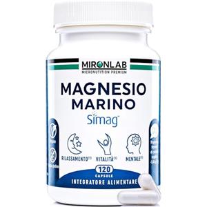 MironLab Magnesio Marino 300mg & Vitamina B6 | Estratto Naturale | Alto Assorbimento con SIMAG55™ Brevettato | Riduce lo Stress e la Fatica | Favorisce il Sonno | Cura di 2 Mesi | Eco-Responsabile | MIRONLAB