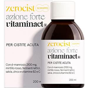 Vitaminact Cistite Cronica - d mannosio Puro - mirtillo rosso- Lactobacillus- per Infezioni Vie Urinarie, Dolori, Candida. con Salvia, Vitamine C, B2 e Zinco