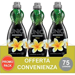 UNIQ Perfumed emotions - Detersivo Lavatrice Liquido Ultra Concentrato - 75 Lavaggi - Dream - Profumo di Fiori d'Arancio - 3 Mesi di Bucato - Offerta Convenienza, 2250.0 millilitro