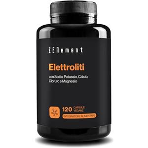 Zenement Elettroliti Integratore - Complex 5 Elettroliti Cloruro, Sodio, Potassio, Calcio, Magnesio Citrato - Sali Minerali Integratori Sport - Dieta Keto - Senza Zucchero, Senza Glutine, Vegan - Zenement