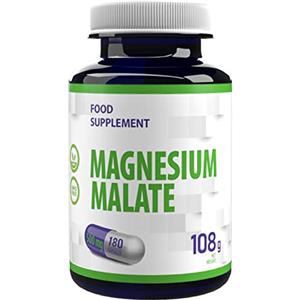 Hepatica Magnesio Malato 2000mg per dose 180 capsule vegane, Testato in Laboratorio, ad alta resistenza, senza riempitivi o altri additivi, senza glutine, senza OGM