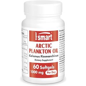 Supersmart - Arctic Plankton Oil 500 mg - Krill Oil (zooplankton) con Acidi Grassi Omega-3 - EPA, DHA & SDA - Supporta la Salute del Sistema Cardiovascolare | No-OGM & Gluten Free - 60 Capsule Softgel