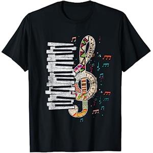 Shirt Musica Pianoforte Regalo Tastiera Musicale Chiave Di Violino Pianoforte Maglietta