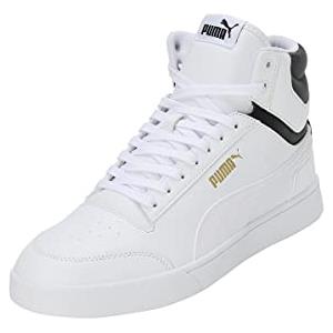 PUMA Shuffle Mid, Scarpe da Ginnastica Basse Unisex-Adulto, White White Black Team Gold, 43 EU