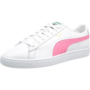 PUMA Basket Classic XXI, Scarpe da Ginnastica Uomo, White/Sunset Pink, 43 EU