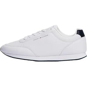 Tommy Hilfiger Uomo Sneakers da Runner Mix Profilo Basso, Bianco (White), 43