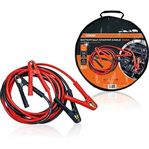 OSRAM STARTER CABLE 1200A, Cavi di avviamento per motori a benzina e diesel, 12/24V, OSC500A, Cavo di collegamento per motori ≤9,5L, Cavo di alluminio rivestito in rame, 5m