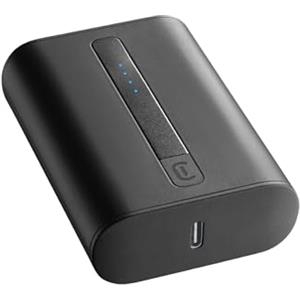 Cellularline - Caricabatterie Portatile extra compatto - Powerbank da 10000mAh con Cavo USB-C to USB-C - Power Delivery 20W Fast Charging