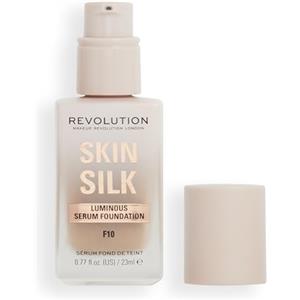 MAKEUP REVOLUTION LONDON Makeup Revolution, Skin Silk Serum Foundation, Light to Medium Coverage, Contains Hyaluronic Acid, F10, 23ml