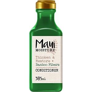 Maui Moisture Balsamo Thicken & Restore + Bamboo Fibers, Balsamo capelli danneggiati, Districante capelli vegano e naturale con fibre di bambù, Balsamo senza solfati, siliconi o parabeni, 385 ml