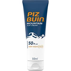 PIZ BUIN Mountain Crema Solare SPF 50+, Crema solare viso per sole, freddo e vento ad alta quota, Protezione solare viso 50 + molto alta, Crema viso SPF 50+ con filtro solare UVA/UVB, 50 ml