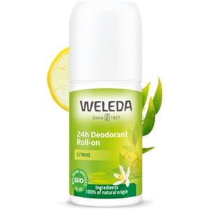 Weleda Deo Roll-on Limone, deodorante roll senza sali d'alluminio dal vivace e fresco profumo di limone, per 24h di efficacia e protezione, facile da applicare (1X50 ml)