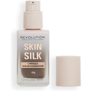 MAKEUP REVOLUTION LONDON Makeup Revolution, Skin Silk Serum Foundation, Light to Medium Coverage, Contains Hyaluronic Acid, F15, 23ml