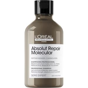 L'Oréal Professionnel L'Oréal Professionnel Shampoo Ristrutturante, Per Tutti i Tipi di Capelli Danneggiati, Aiuta a Riparare i Danni e Ripristina la Forza, Senza Solfati, Absolut Repair Molecular, SERIE EXPERT, 300 ml