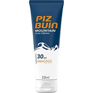 PIZ BUIN Mountain Crema Solare SPF 30, Crema solare viso per sole, freddo e vento ad alta quota, Protezione solare viso 30 ad assorbimento rapido, Crema viso SPF 30 con filtro solare UVA/UVB, 50 ml