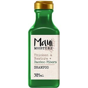 Maui Moisture Shampoo Thicken & Restore + Bamboo Fibers, Shampoo ristrutturante per capelli danneggiati, Shampoo naturale e vegano con bambù, Shampoo senza solfati, siliconi o parabeni, 385 ml