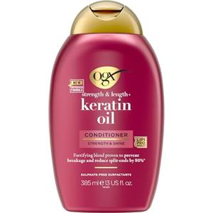 OGX Balsamo Cheratina Anti-Breakage + Keratin Oil, Balsamo ristrutturante con Olio di Cheratina per capelli danneggiati, Trattamento cheratina per capelli rovinati e soggetti a doppie punte, 385 ml