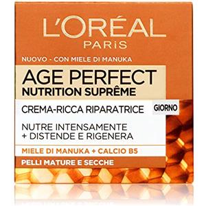 L'Oréal Paris Age Perfect Nutrition Supreme Crema Viso Antirughe Riparatrice Giorno, Pelli Mature Secche, 50 ml