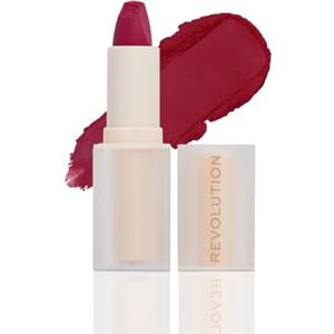 MAKEUP REVOLUTION LONDON Revolution Lasting Kiss Rossetto, Formula Matte, Lunga Tenuta, Material Girl Wine