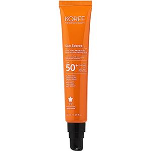 Korff Korff Sun Secret Fluido Viso Antimacchie SPF50, Crema Fluida Effetto Matt Texture Morbida, Protezione Alta UVB e UVA, Biodegradabile, 50ml - 130 g