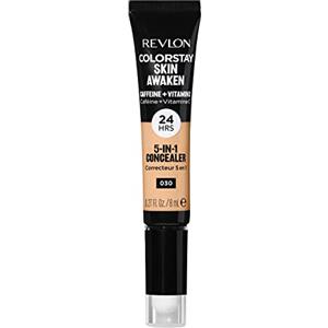 Revlon ColorStay Skin Awaken 5-in-1 Concealer, Correttore Viso Leggero e Cremoso a Lunga Durata con Caffeina e Vitamina C, per Imperfezioni, Occhiaie e Arrossamenti, 030 Light Medium