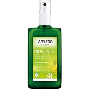 Weleda Deodorante Spray Limone, fresco profumo e 24h di efficace protezione, con puri oli essenziali naturali di limone e litsea-cubeba, senza sali d'alluminio (1X100 ml)