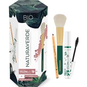 Naturaverde | BIO Make Up - Gift Set con Matita Occhi Nera, Mascara Nero e Pennello per Terra, Cipria e Blush, Set Trucchi Idea Regalo