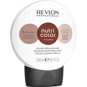 REVLON PROFESSIONAL Nutri Color Filters Maschera Colorata Capelli, Protettiva, Istantanea e Multidimensionale, Castagna - 240 ml