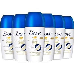 Dove, Deodorante Roll On Advanced Care Original, Deodorante Antitraspirante, Formula Delicata Con Tripla Azione Idratante, Protezione Fino a 48 Ore, Deodorante Uomo e Donna, 6 Pezzi da 50 ml