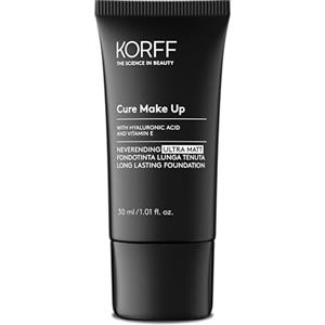 Korff Neverending Ultra Matt Fondotinta Lunga Tenuta fino a 8 ore, Effetto Matt, con Acido Ialuronico, Vitamina E, Amande, SPF30, 30 ml