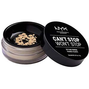 NYX Professional Makeup, Cipria in Polvere, Can't Stop Won't Stop Setting Powder, Polvere libera, Finish matte, Minimizza le zone lucide, Tonalità: Light Medium