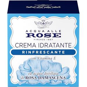 Acqua alle Rose, Crema Viso Idratante Rinfrescante con Acqua Distillata di Rosa Damascena e Vitamina E, Adatta a Pelli Normali o Miste, Crema Viso in Gel Fresca e Leggera, Idrata e Rivitalizza, 50ml