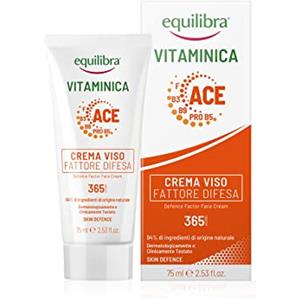 Equilibra Viso, Vitaminica, Crema Fattore Difesa, con Complesso Multivitaminico, Oli di Carota e Mango, Estratto del Litchi, Difende e Protegge la Viso 365 Giorni L'anno, 75 ml