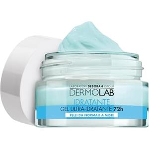 Dermolab - Crema Viso Idratante Gel 72H per Pelle Normale e Mista con Pool di Acido Ialuronico, Effetto Rimpolpante, Protegge la Cute con un'Azione Antiossidante, 50 ml