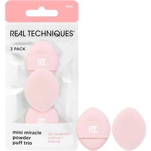 Real Techniques Mini Miracle Powder Puff Trio, per preparazione e cottura al forno, mini spugnetta da trucco per cipria sfusa e pressata,3 pezzi