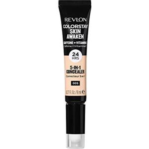 Revlon ColorStay Skin Awaken 5-in-1 Concealer, Correttore Viso Leggero e Cremoso a Lunga Durata con Caffeina e Vitamina C, per Imperfezioni, Occhiaie e Arrossamenti, 005 Fair