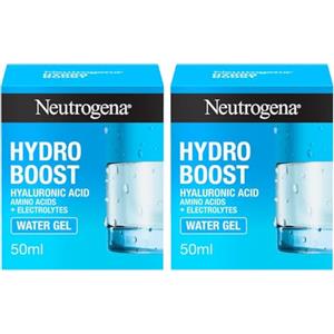 Neutrogena Hydro Boost Acqua Gel, Crema idratante viso in gel leggero a base acqua, Crema viso Acido Ialuronico per un'idratazione intensa della pelle mista e sensibile, 2 x 50 ml - Esclusiva Amazon