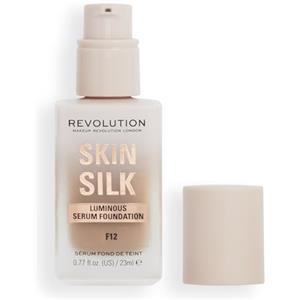 MAKEUP REVOLUTION LONDON Makeup Revolution, Skin Silk Serum Foundation, Light to Medium Coverage, Contains Hyaluronic Acid, F12, 23ml