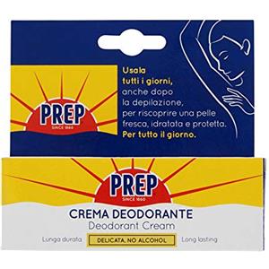 Prep, Crema Deodorante, Antitraspirante, Protezione 48h, per Pelli Sensibili, Senza Alcol, Coloranti e Conservanti