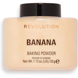 Revolution Beauty London Makeup Revolution, Loose Baking Powder, Prolunga l'usura del trucco, Cipria fissante per il trucco, Banana, per pelli di media tonalità, 32g