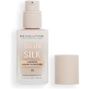 MAKEUP REVOLUTION LONDON Makeup Revolution, Skin Silk Serum Foundation, Light to Medium Coverage, Contains Hyaluronic Acid, F3, 23ml