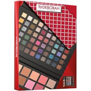 Deborah Milano - Trousse Set Regalo Donna Make Up Beauty Gift n.4 Large, Include Palette di Ombretti, Gloss, Rossetti e Polveri Viso dai diversi Finish e Colori, in Carta FSC