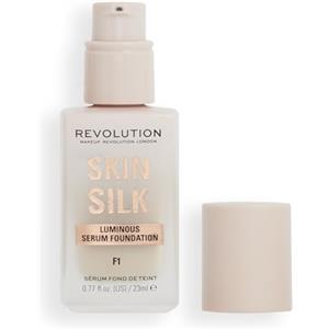 MAKEUP REVOLUTION LONDON Makeup Revolution, Skin Silk Serum Foundation, Light to Medium Coverage, Contains Hyaluronic Acid, F1, 23ml