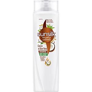 Sunsilk, Shampoo Cocco e Aloe Vera, Shampoo per Capelli Secchi e Sfibrati, Formula Nutriente e Protettiva per Capelli Visibilmente Sani, Senza Appesantire, con Cocco e Aloe Vera, 250ml