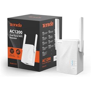 Tenda A18 Ripetitore Wifi Wireless,Velocità Dual Band AC1200 1200Mbps, Wifi Extender e Access Point, Porta LAN, Porta Fast Ethernet, Doppia Antenne