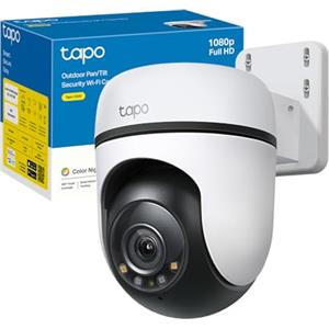 Tapo C500 Telecamera Wi-Fi Esterno FHD, 360° Visuale, Telecamera IP di Sorveglianza, IP65, Visione Notturna a Colori, Rilevamenti Smart AI, Audio Bidirezionale, Allarme sonoro personalizzato